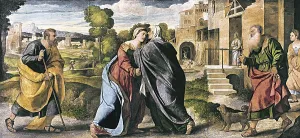 Palma Prints: Palma, Jacopo (1480-1528). The Visitation (Visitazione)