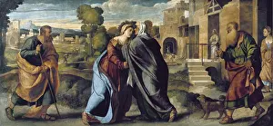 Palma Prints: Palma, Jacopo (1480-1528). The Visitation (Visitazione)