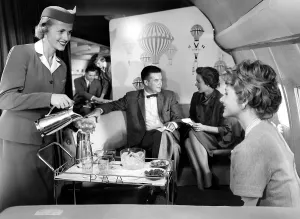 Serving Prints: Pan Am Airlines introduces the Boeing 707 airplane