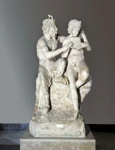 Pan and Olympus. 4th-2nd c. BC. Roman copy. Greek art. Sculpture on marble. ITALY. Naples. National Museum of Archaeology. AISA/Everett Collection**US SALES ONLY**
