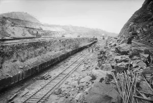 Digging Prints: Panama Canal construction from Gold Hill looking north. 1908