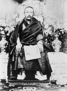 Tibetan Prints: Panchen Lama (Chos-kyi Nyi-ma) (1883-1937) in ca