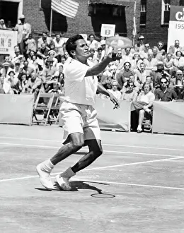 Tennis Court Prints: Pancho (Francisco) Segura, playing against Jack Kramer