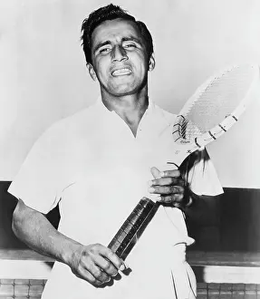 Tennis Racquet Prints: Pancho Segura, Ecuadorian and American tennis player