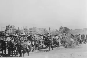 Sombrero Prints: Pancho Villas cavalry guarding supply train in 1914, during the Mexican Revolution