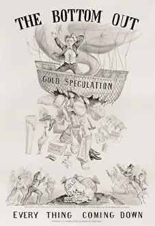 Lcgr1901 Prints: Panic of 1869. Political cartoon shows Everything Coming Down by Currier & Ives