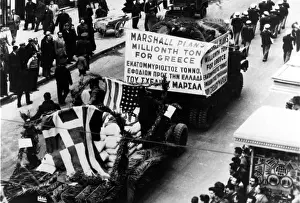 Greece Prints: Parade honoring the Marshall Plan's millionth ton of food for Greece
