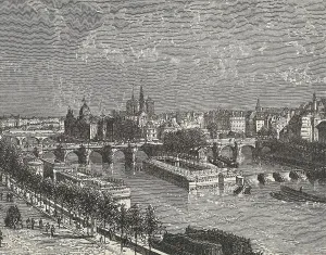 Frenchman Prints: Paris on the banks of Seine river