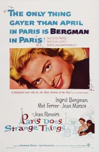 Films By Jean Renoir Prints: PARIS DOES STRANGE THINGS, (aka ELENA AND HER MEN), US poster art, Ingrid Bergman, 1956