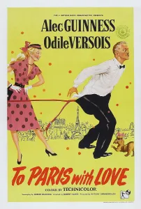 Alec Prints: TO PARIS WITH LOVE, British poster, from left: Odile Versois, Alec Guinness, 1955