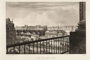 Litography Prints: Paris. Pont Neuf, 19th c. Litography