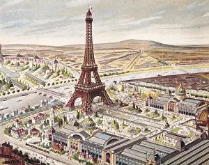 Fair Prints: Paris. Universal Exhibition of 1889 with the Eiffel Tower
