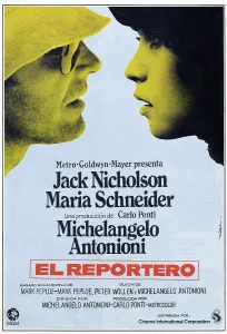 THE PASSENGER, (aka PROFESSIONE: REPORTER, aka EL REPORTERO), Spanish poster art, from left: Jack Nicholson, Maria Schneider, 1975