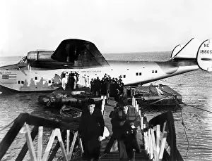 Passengers Prints: Passengers disembarking the first commercial cross-Atlantic flight