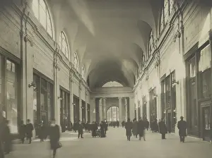 Lcgr1502 Prints: Passengers walking through a hallway of Pennsylvania Station