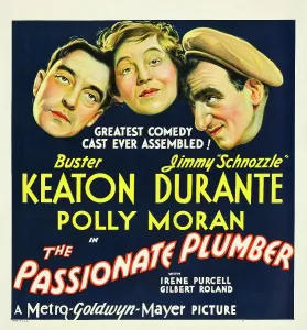 Jimmy Prints: THE PASSIONATE PLUMBER, from left: Buster Keaton, Polly Moran, Jimmy Durante, 1932