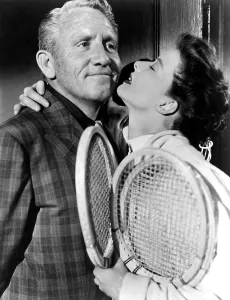 Tennis Racquet Prints: PAT AND MIKE, Spencer Tracy, Katharine Hepburn, 1952