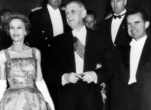 Vice President Prints: Pat Nixon, French President Charles de Gaulle and Vice President Richard Nixon at a dinner in Washington D