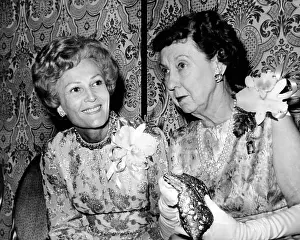 Widows Prints: Pat Nixon and Mamie Eisenhower talking to guests at the biennial convention of the National Federation of Republican