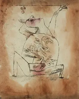 Swiss Prints: THE PATHOS OF FERTILITY, by Paul Klee, 1921, Swiss drawing, watercolor and ink on paper