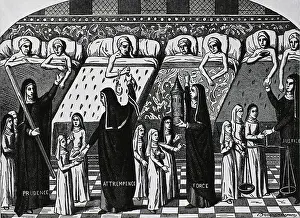 Patients Prints: Patients and nuns at the Hospital of Hotel Dieu in Paris