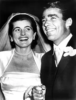 History Prints: Patricia Kennedy Lawford and husband Peter Lawford at the reception following their wedding