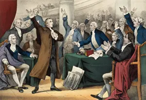 Richmond Prints: Patrick Henry delivering his great speech on the rights of the colonies, March 23, 1775