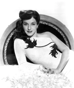 Sweater Prints: Paulette Goddard, portrait, ca. 1940s
