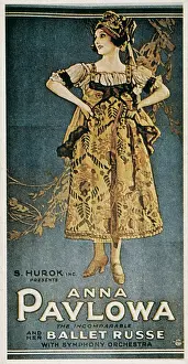 Dancers Prints: Pavlova, Anna (1882-1931). Poster of the Russian Ballets