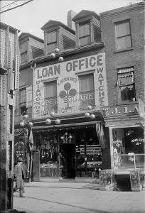1910s Candid Prints: Pawn shop, photograph, 1900s-1930s