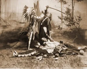 Performer Prints: Pawnee Bill's Wild West Show featured a dramatic portrayal of the death of Custer