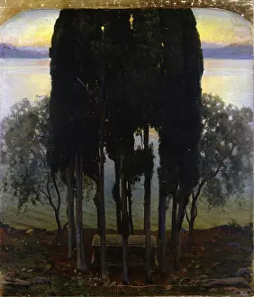 Symbolism Prints: Peace (Grave among Cypress Trees)