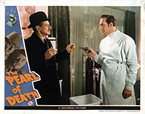 1944 Movies Prints: THE PEARL OF DEATH, from left, Miles Mander, Basil Rathbone, 1944