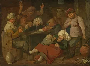 Rustic Prints: Peasant Drinking Bout, by Adriaen Brouwer