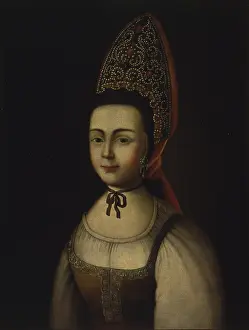 Bottom Prints: Peasant with Kokosnik, by Anonymous Painter