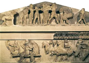 Greekseurope Prints: Pediment and frieze from the treasury of the Siphnians