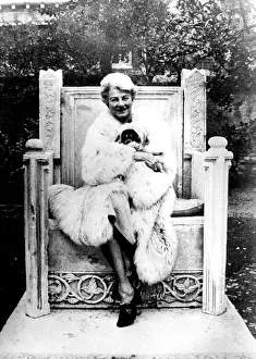 Garden Prints: Peggy Guggenheim on her marble chair in the garden of her palazzo in Venice