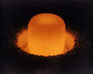 Physics Prints: Pellet of Plutonium-238 glowing from its own heat