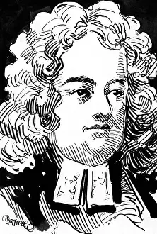 Drawing Prints: A pen and ink drawing of author Jonathan Swift (1667-1745)