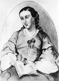 Drawing Prints: A pencil drawing of America's pioneer feminist Margaret Fuller by S