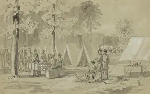 Armies Prints: Pennsylvania soldiers of the Army of the James voting in camp