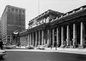 Train Station Prints: Pennsylvania Station, exterior, New York City, circa 1962
