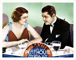 Warner Prints: PENTHOUSE, from left, Myrna Loy, Warner Baxter, 1933
