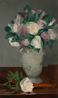 Bouquet Prints: Peonies, by Edouard Manet, 1864-65, French impressionist painting, oil on canvas