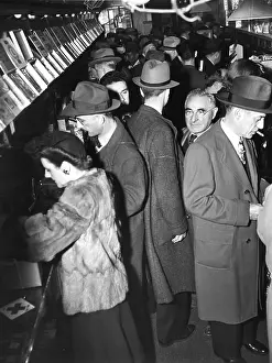 Crowd Prints: People waiting on line to buy cigarettes during WWII cigarette shortage