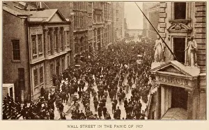 Street Prints: People fill Wall Street during the Panic of 1907