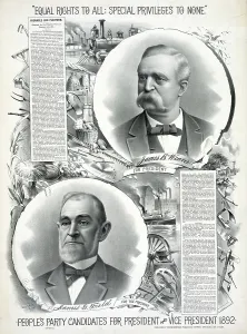 Images Dated 8th December 2008: People's party candidates for president and vice president. poster ca 1892