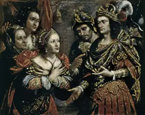 17th C Prints: PEREDA, Antonio de (1608-1678). The Family of Darius before Alexander. 17th c