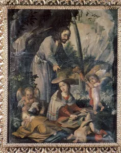 PEREZ DE HOLGUIN, Melchor (1665-1724). Laundress Virgin. 1718. Colonial baroque. Oil. BOLIVIA. La Paz. National Museum of Art. AISA/Everett Collection**US SALES ONLY**