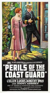 Landis Prints: PERILS OF THE COAST GUARD, l-r: Dorothy Dwan, Cullen Landis on poster art, 1926